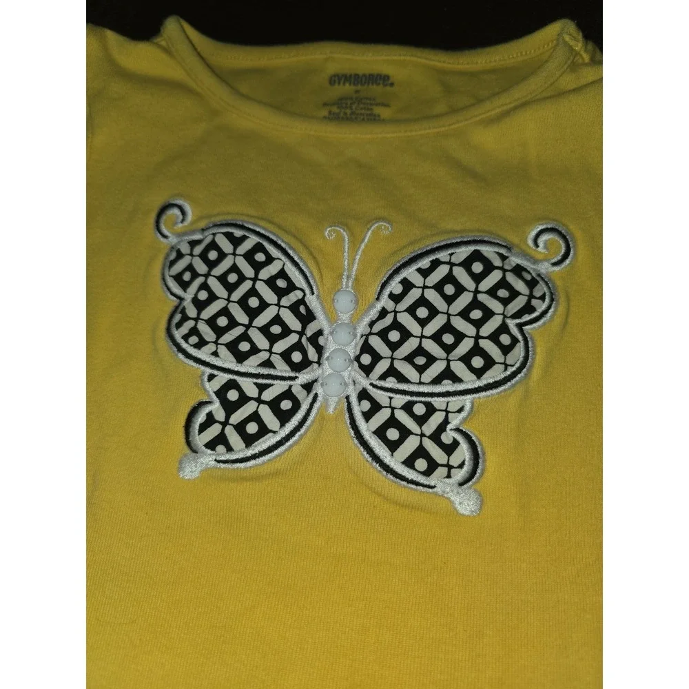 Gymboree yellow and black butterfly top and shorts size 5